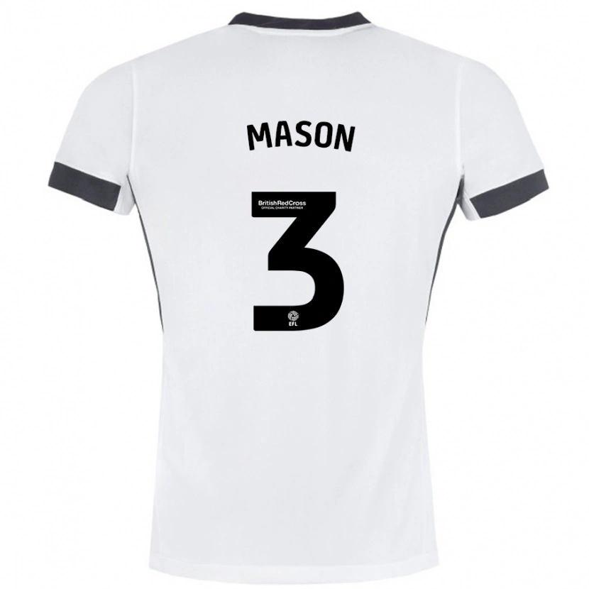 Danxen Barn Ellie Mason #3 Vit Svart Bortatröja Matchtröjor 2024/25 Tröjor T-Tröja