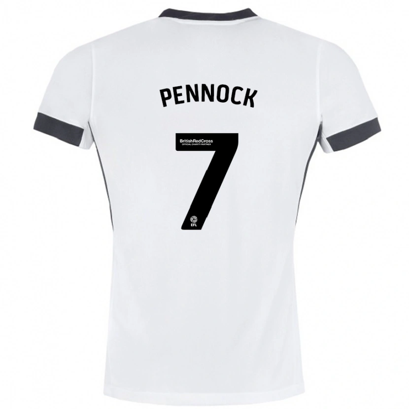 Danxen Barn Jade Pennock #7 Vit Svart Bortatröja Matchtröjor 2024/25 Tröjor T-Tröja