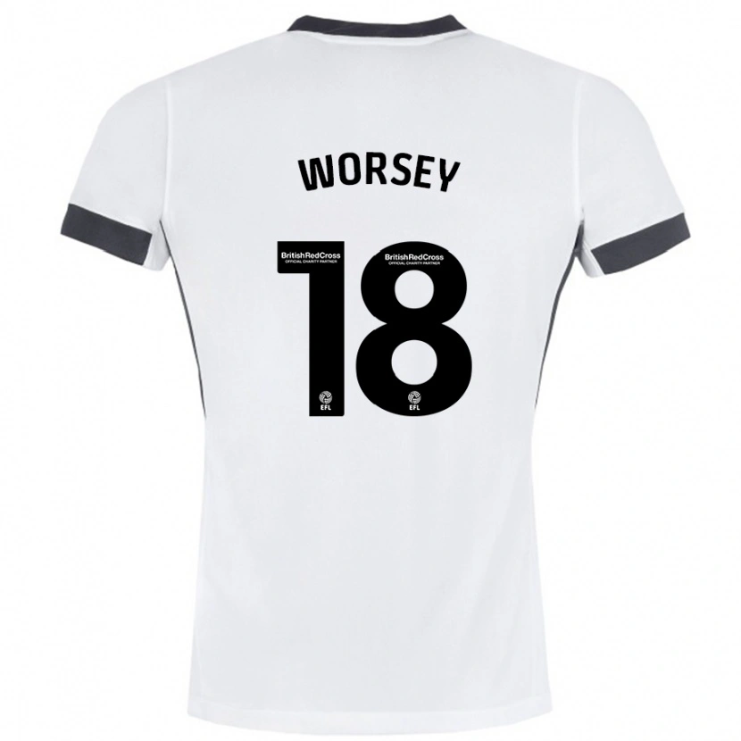 Danxen Barn Louanne Worsey #18 Vit Svart Bortatröja Matchtröjor 2024/25 Tröjor T-Tröja