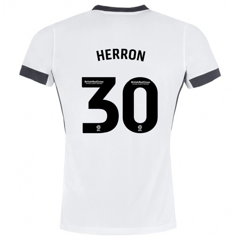 Danxen Barn Neve Herron #30 Vit Svart Bortatröja Matchtröjor 2024/25 Tröjor T-Tröja