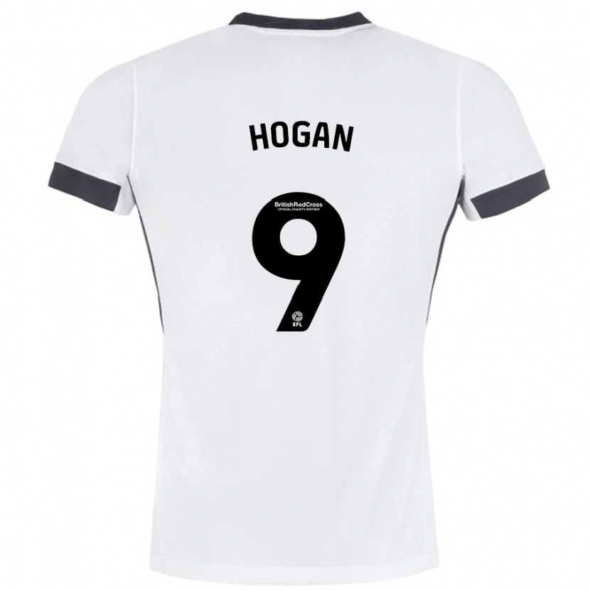 Danxen Barn Scott Hogan #9 Vit Svart Bortatröja Matchtröjor 2024/25 Tröjor T-Tröja