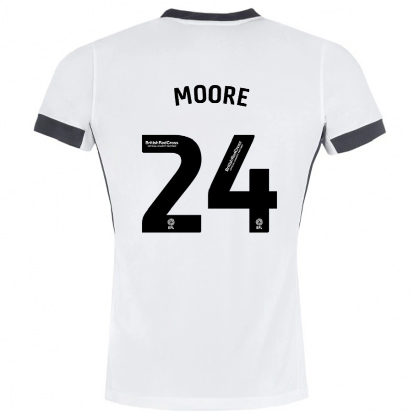 Danxen Barn Jade Ellis Moore #24 Vit Svart Bortatröja Matchtröjor 2024/25 Tröjor T-Tröja