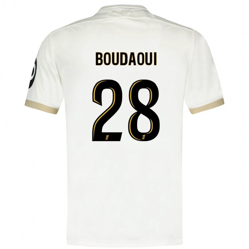 Danxen Barn Hicham Boudaoui #28 Vitguld Bortatröja Matchtröjor 2024/25 Tröjor T-Tröja