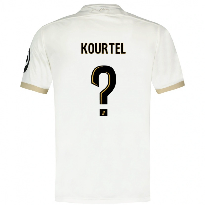 Danxen Barn Kaïs Kourtel #0 Vitguld Bortatröja Matchtröjor 2024/25 Tröjor T-Tröja