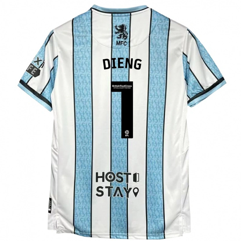 Danxen Barn Seny Dieng #1 Vit Blå Bortatröja Matchtröjor 2024/25 Tröjor T-Tröja