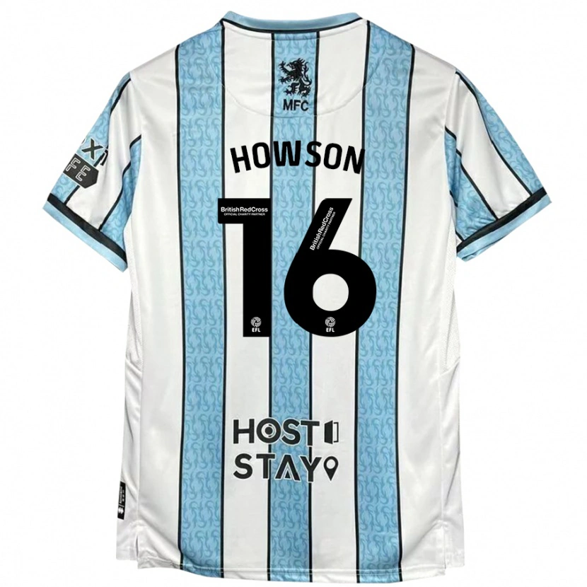 Danxen Barn Jonathan Howson #16 Vit Blå Bortatröja Matchtröjor 2024/25 Tröjor T-Tröja
