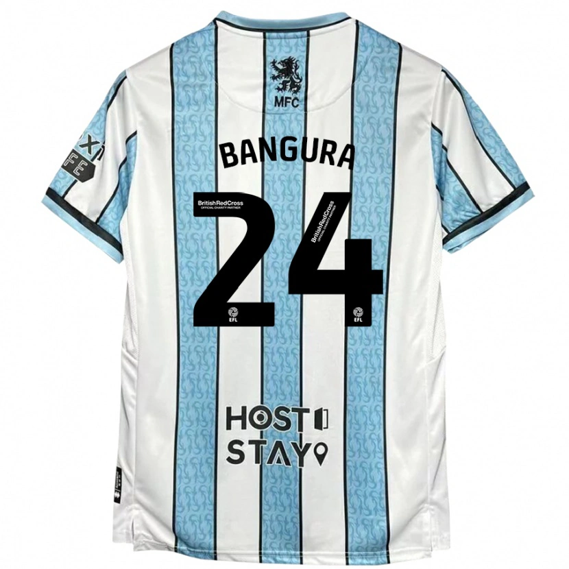 Danxen Barn Alex Bangura #24 Vit Blå Bortatröja Matchtröjor 2024/25 Tröjor T-Tröja