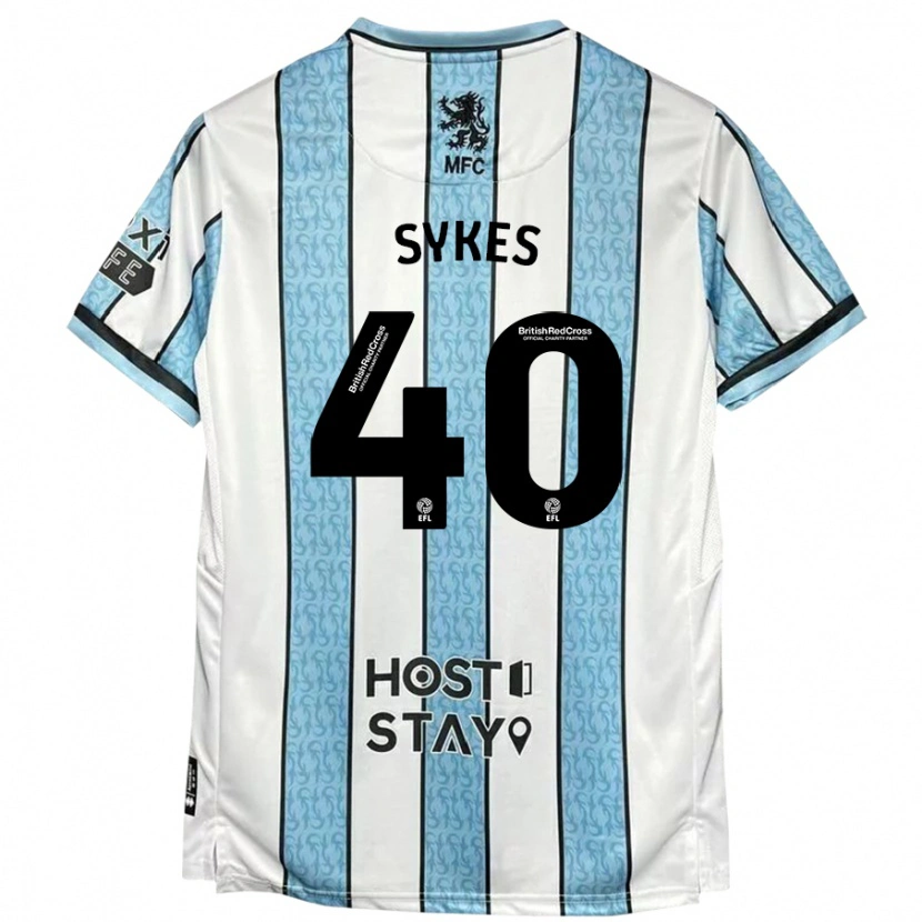 Danxen Barn Cain Sykes #40 Vit Blå Bortatröja Matchtröjor 2024/25 Tröjor T-Tröja