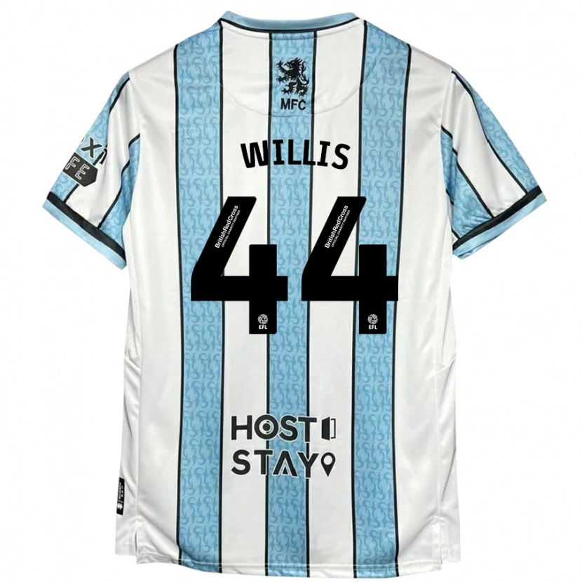 Danxen Barn Pharrell Willis #44 Vit Blå Bortatröja Matchtröjor 2024/25 Tröjor T-Tröja