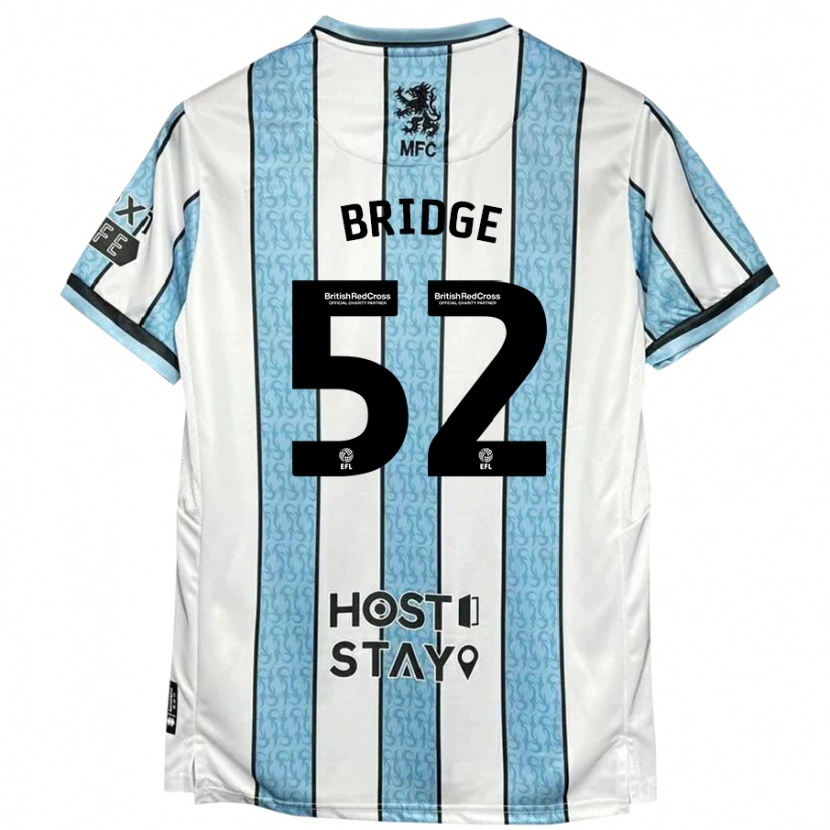 Danxen Barn Aj Bridge #52 Vit Blå Bortatröja Matchtröjor 2024/25 Tröjor T-Tröja