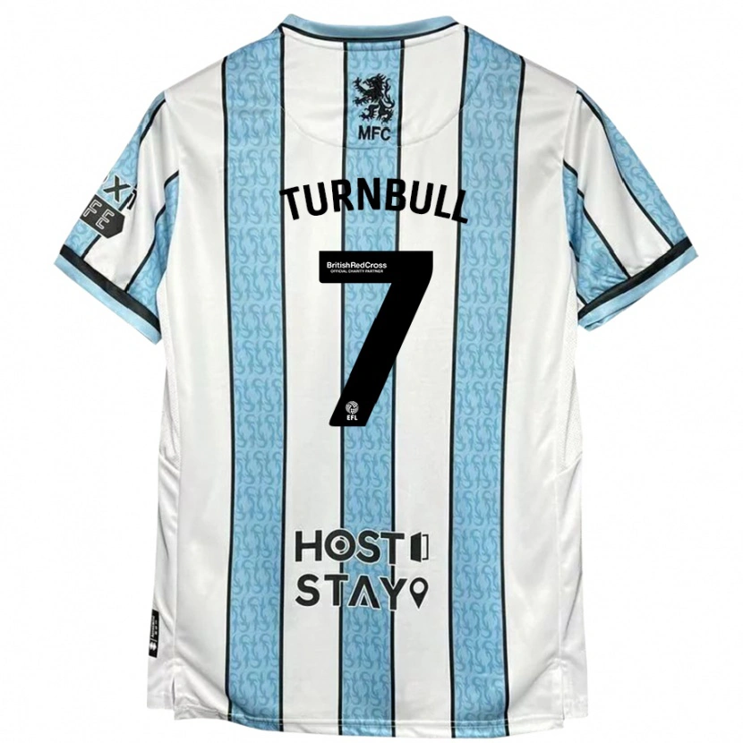 Danxen Barn Ellen Turnbull #7 Vit Blå Bortatröja Matchtröjor 2024/25 Tröjor T-Tröja