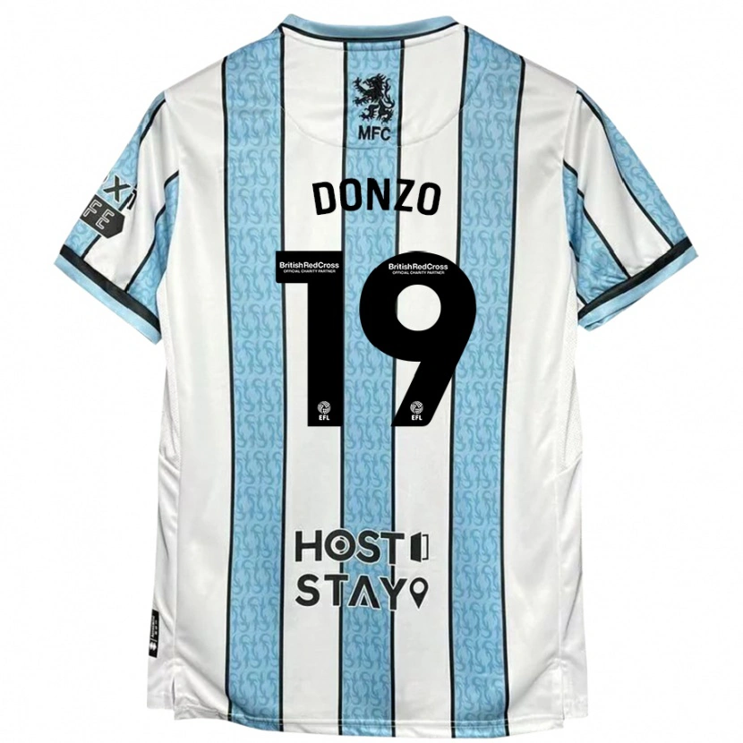 Danxen Barn Jolie Donzo #19 Vit Blå Bortatröja Matchtröjor 2024/25 Tröjor T-Tröja