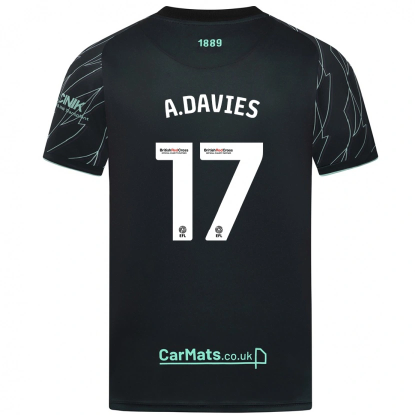 Danxen Barn Adam Davies #17 Svart Grön Bortatröja Matchtröjor 2024/25 Tröjor T-Tröja