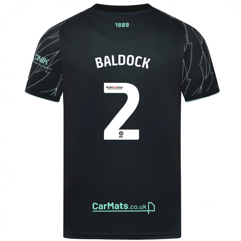 Danxen Barn George Baldock #2 Svart Grön Bortatröja Matchtröjor 2024/25 Tröjor T-Tröja