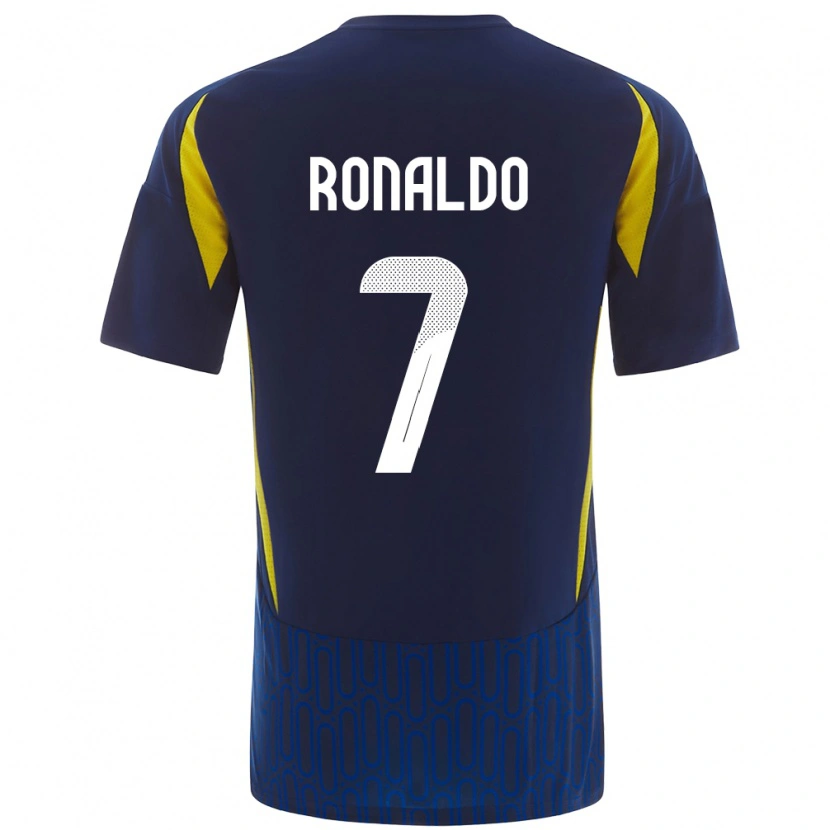 Danxen Barn Cristiano Ronaldo #7 Blågul Bortatröja Matchtröjor 2024/25 Tröjor T-Tröja
