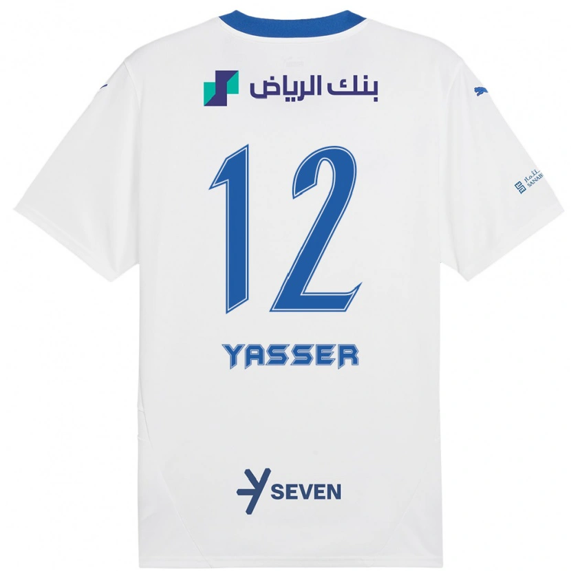 Danxen Barn Yasser Al-Shahrani #12 Vit Blå Bortatröja Matchtröjor 2024/25 Tröjor T-Tröja