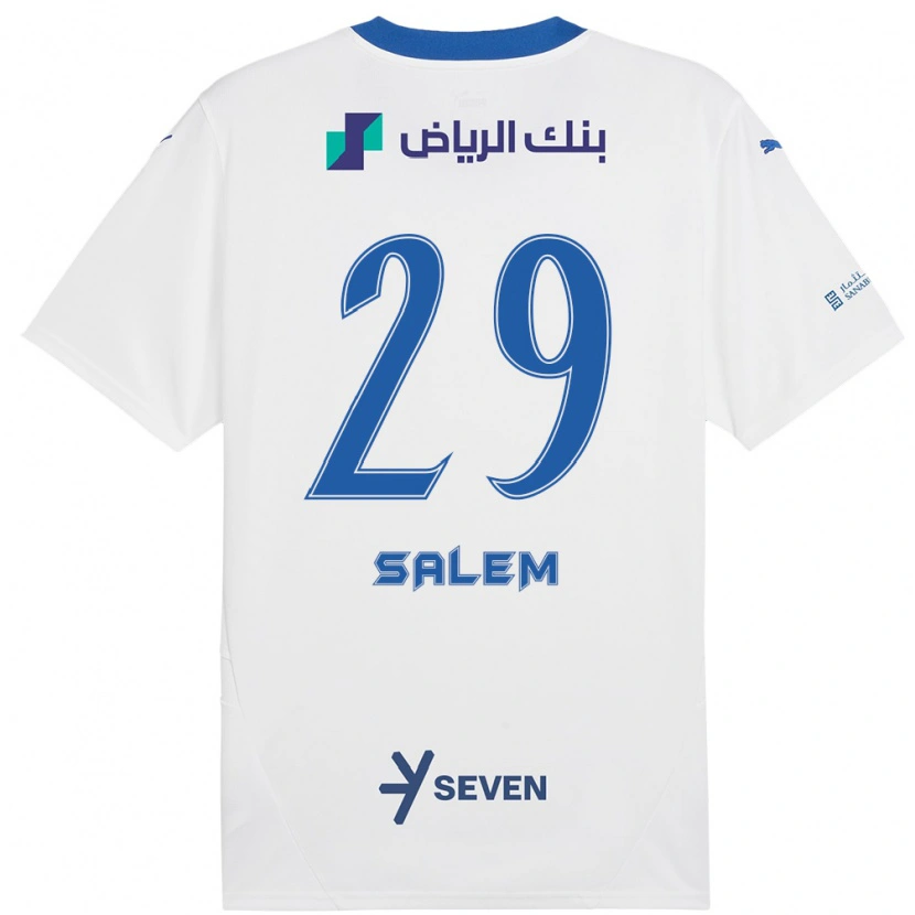 Danxen Barn Salem Al-Dawsari #29 Vit Blå Bortatröja Matchtröjor 2024/25 Tröjor T-Tröja