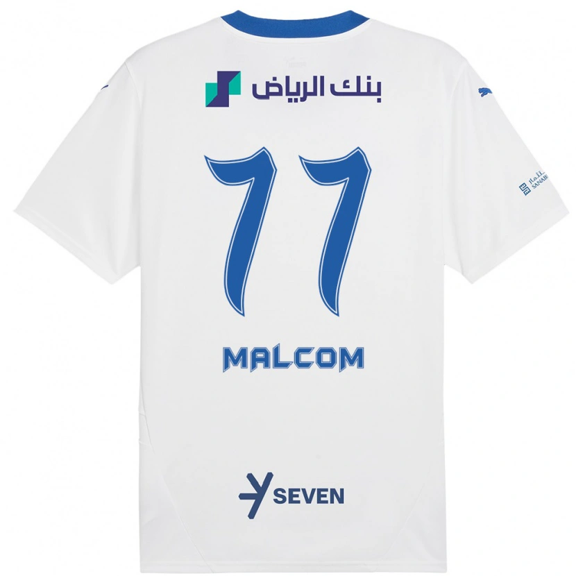 Danxen Barn Malcom #77 Vit Blå Bortatröja Matchtröjor 2024/25 Tröjor T-Tröja