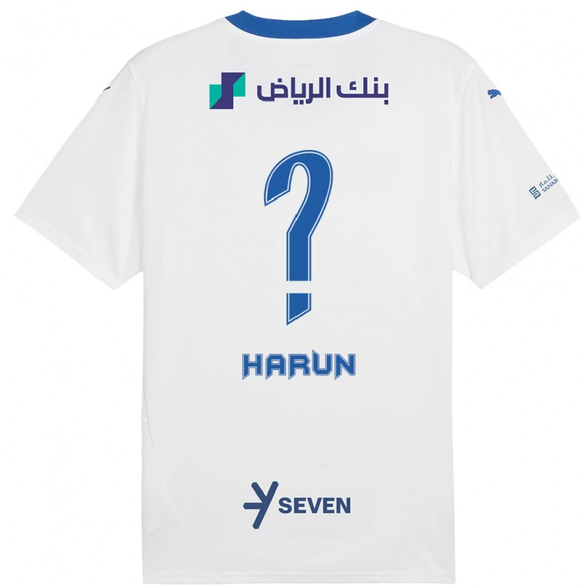 Danxen Barn Saud Harun #0 Vit Blå Bortatröja Matchtröjor 2024/25 Tröjor T-Tröja