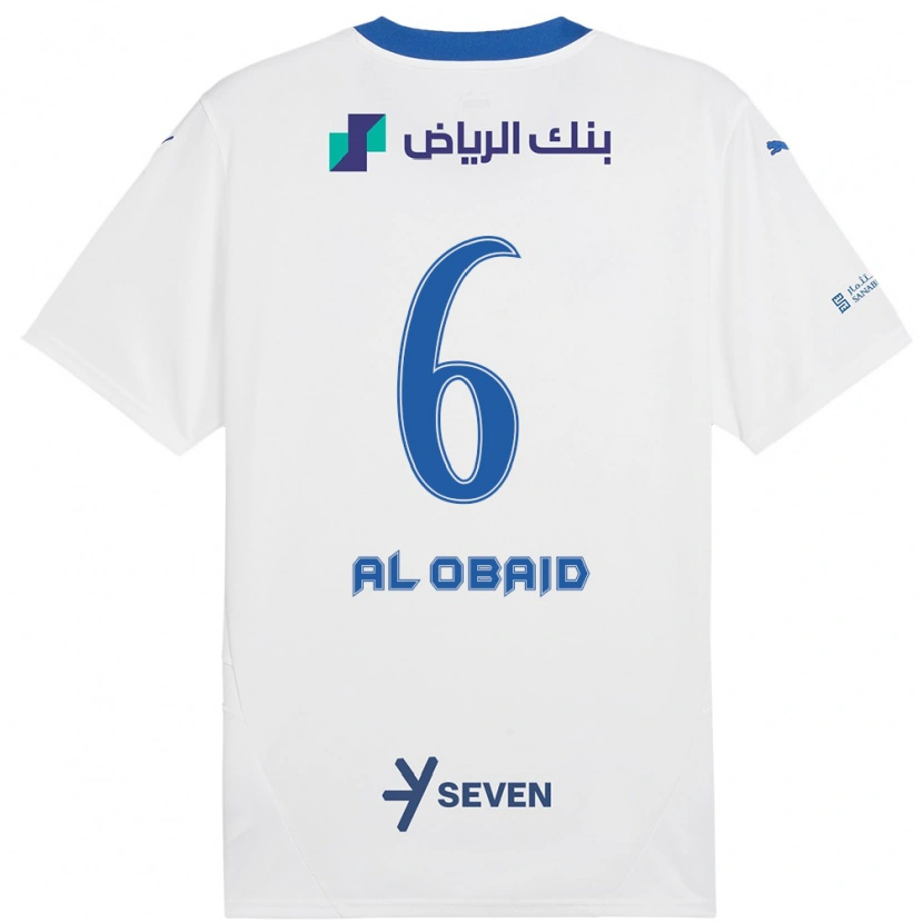 Danxen Barn Lulu Al-Obaid #6 Vit Blå Bortatröja Matchtröjor 2024/25 Tröjor T-Tröja