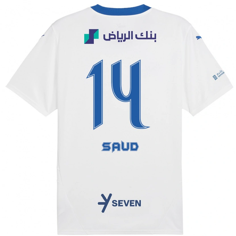 Danxen Barn Nouf Saud #14 Vit Blå Bortatröja Matchtröjor 2024/25 Tröjor T-Tröja