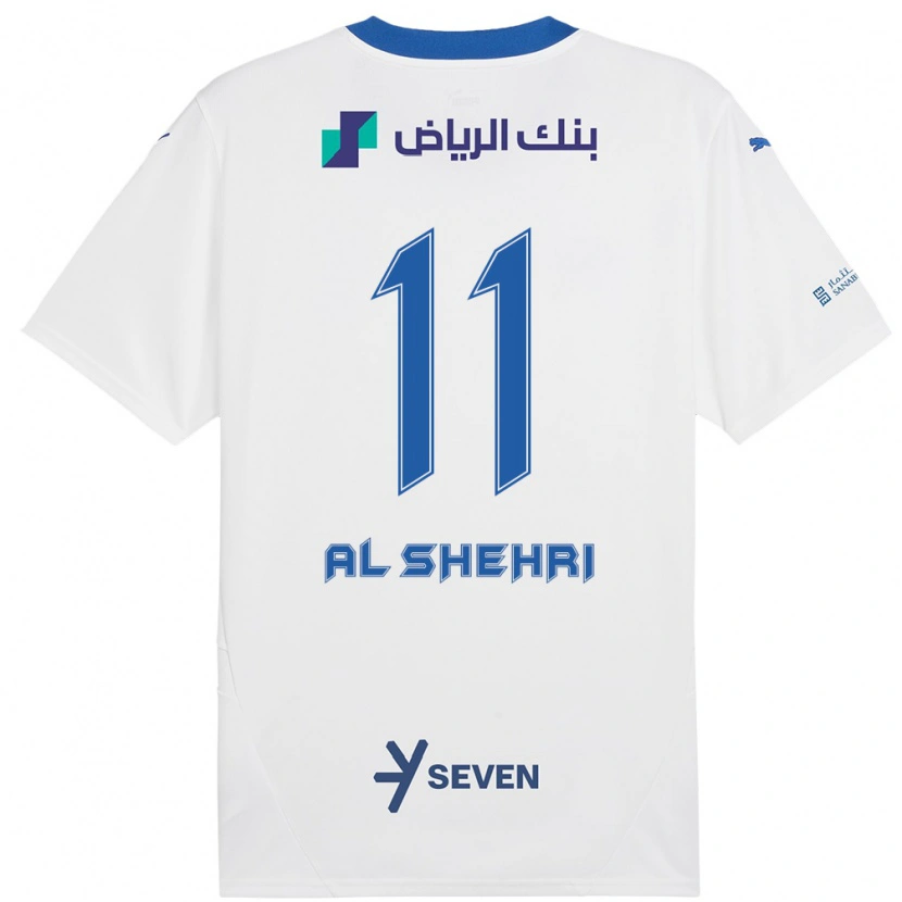 Danxen Barn Saleh Al-Shehri #11 Vit Blå Bortatröja Matchtröjor 2024/25 Tröjor T-Tröja