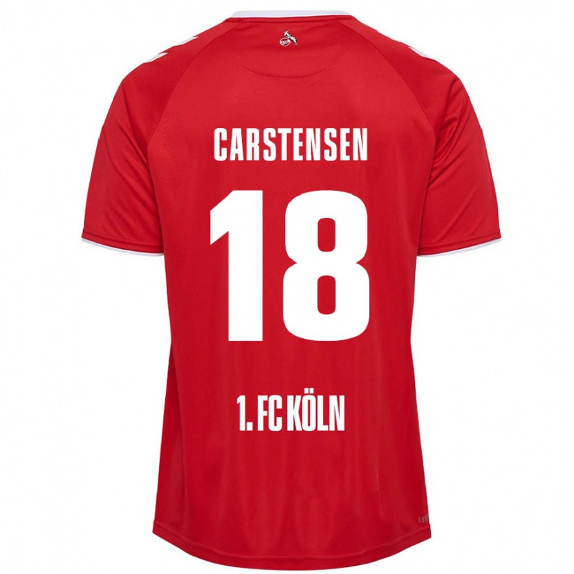 Danxen Barn Rasmus Carstensen #18 Röd Vit Bortatröja Matchtröjor 2024/25 Tröjor T-Tröja
