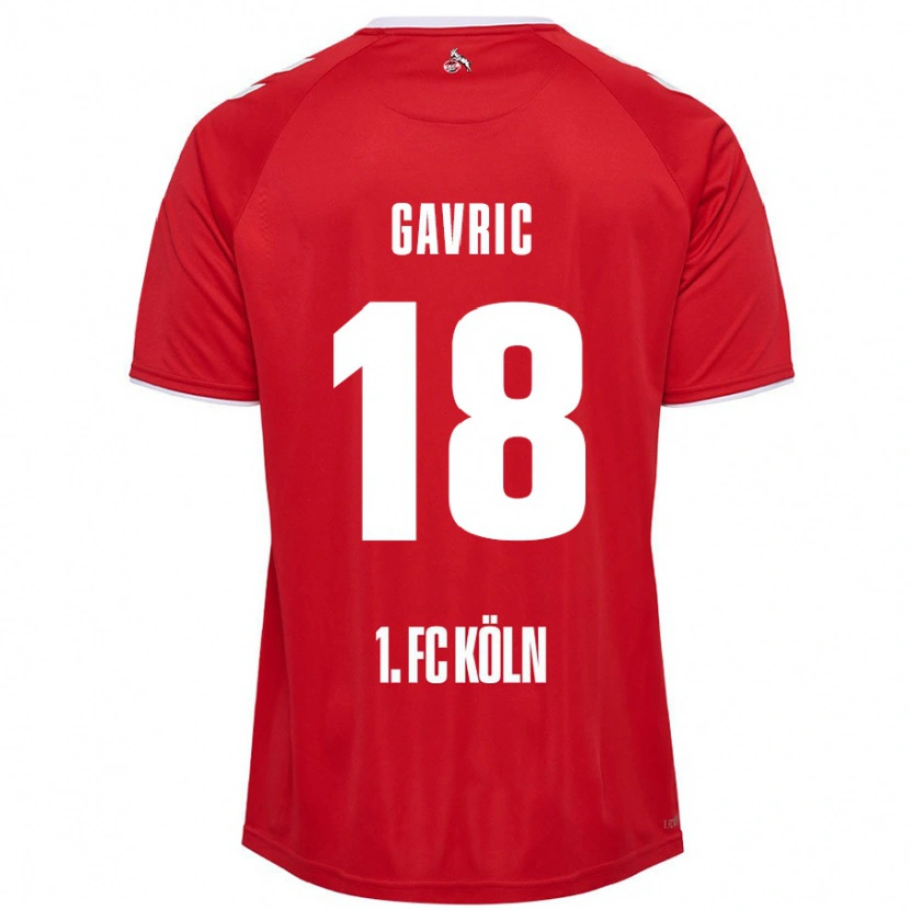 Danxen Barn Andrea Gavrić #18 Röd Vit Bortatröja Matchtröjor 2024/25 Tröjor T-Tröja