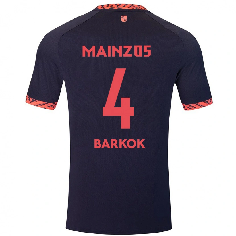 Danxen Barn Aymen Barkok #4 Blå Korallröd Bortatröja Matchtröjor 2024/25 Tröjor T-Tröja