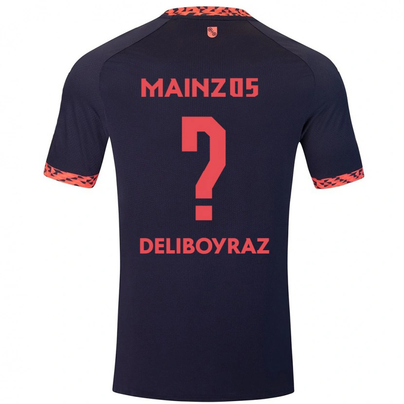 Danxen Barn Batuhan Deliboyraz #0 Blå Korallröd Bortatröja Matchtröjor 2024/25 Tröjor T-Tröja