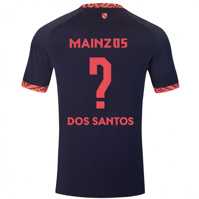 Danxen Barn Alexandre Tavares Dos Santos #0 Blå Korallröd Bortatröja Matchtröjor 2024/25 Tröjor T-Tröja
