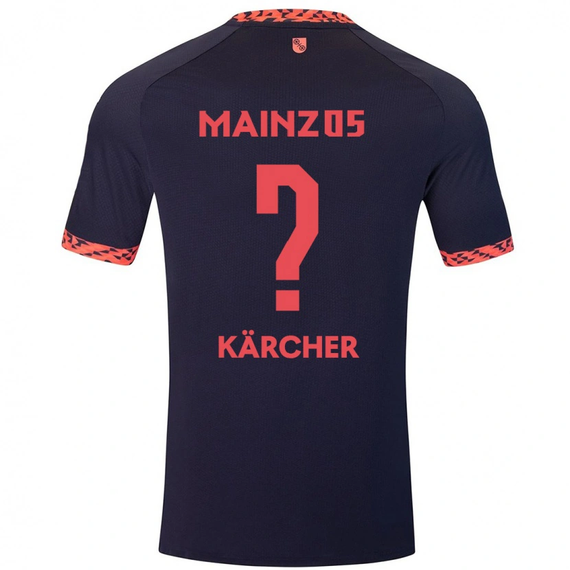 Danxen Barn Bent Kärcher #0 Blå Korallröd Bortatröja Matchtröjor 2024/25 Tröjor T-Tröja