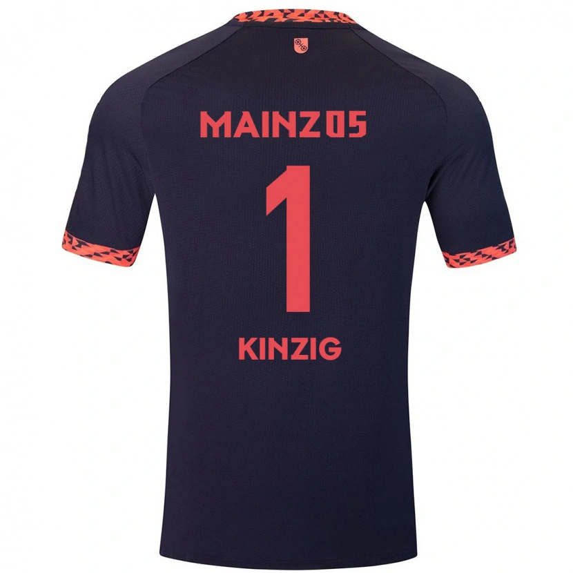 Danxen Barn Maximilian Kinzig #1 Blå Korallröd Bortatröja Matchtröjor 2024/25 Tröjor T-Tröja