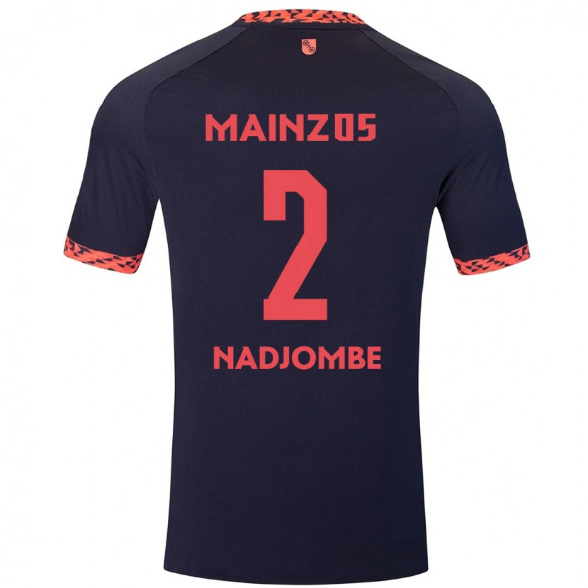 Danxen Barn Jean-Marie Nadjombe #2 Blå Korallröd Bortatröja Matchtröjor 2024/25 Tröjor T-Tröja