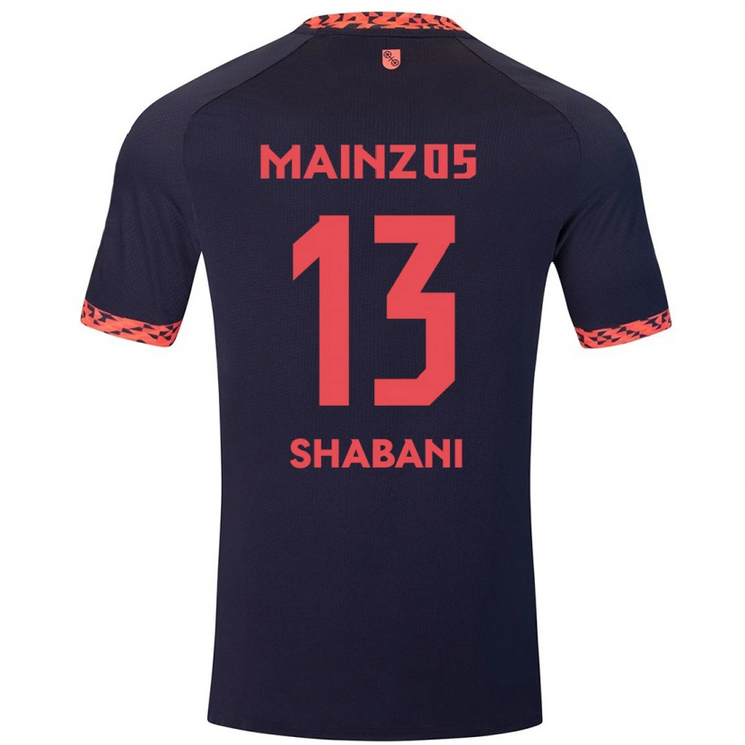 Danxen Barn Eniss Shabani #13 Blå Korallröd Bortatröja Matchtröjor 2024/25 Tröjor T-Tröja