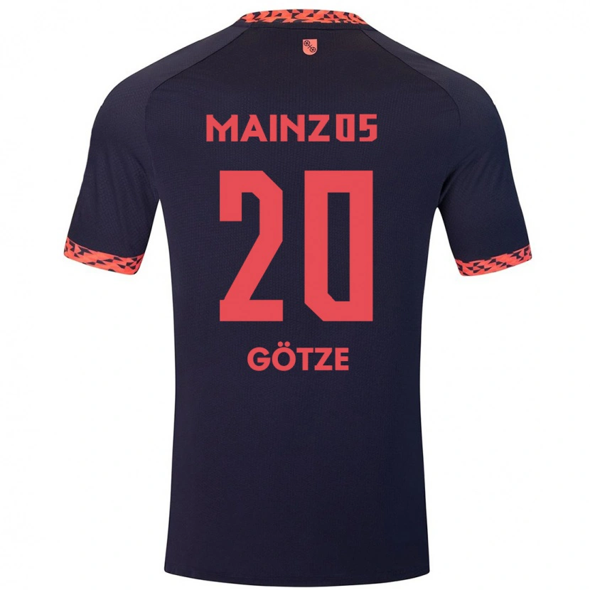 Danxen Barn Justus Götze #20 Blå Korallröd Bortatröja Matchtröjor 2024/25 Tröjor T-Tröja