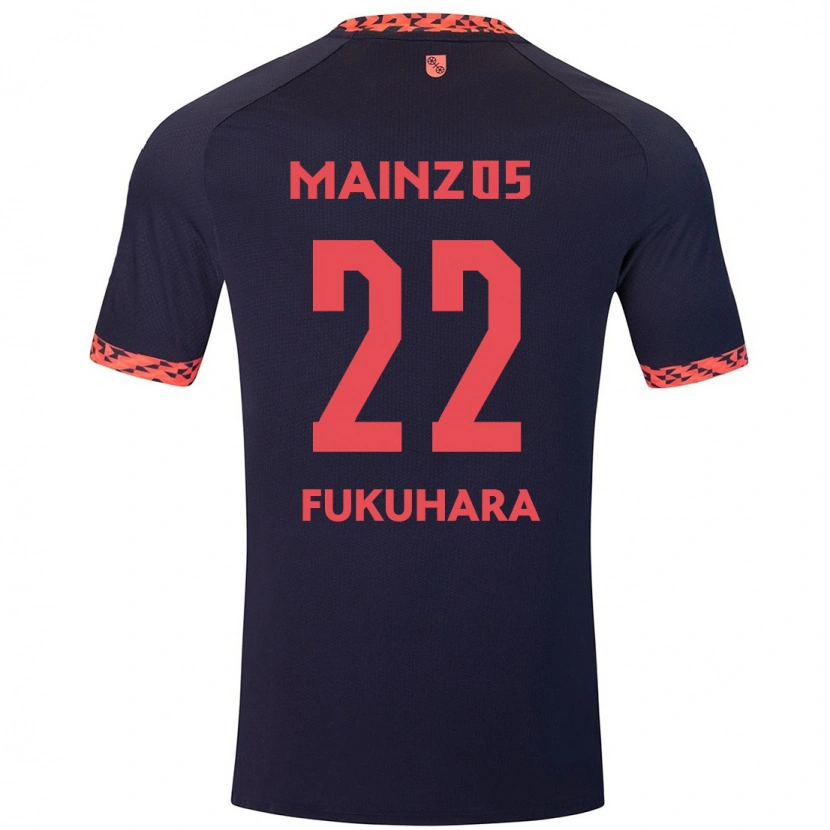 Danxen Barn Yuuka Fukuhara #22 Blå Korallröd Bortatröja Matchtröjor 2024/25 Tröjor T-Tröja