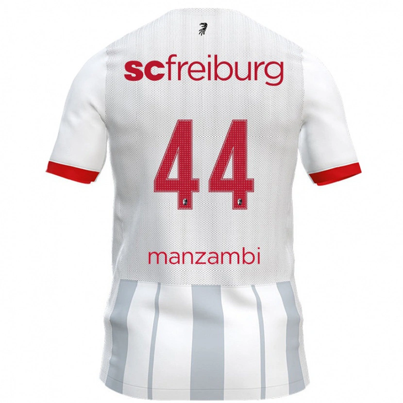 Danxen Barn Johan Manzambi #44 Vit Grå Bortatröja Matchtröjor 2024/25 Tröjor T-Tröja