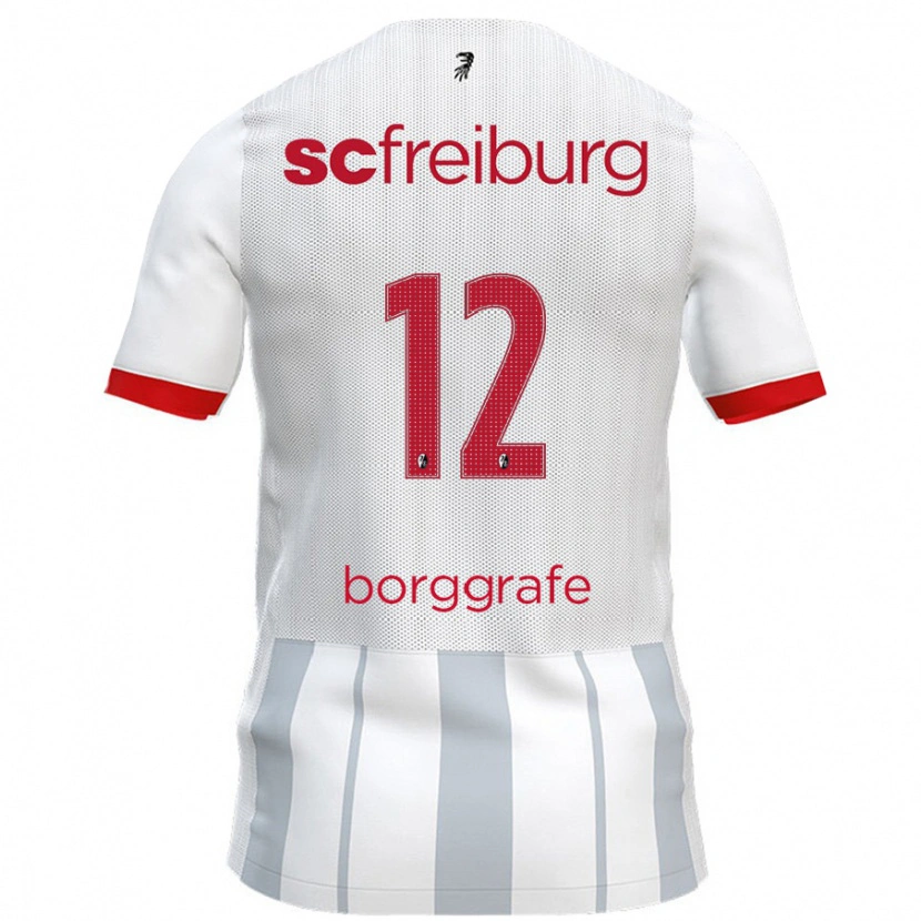 Danxen Barn Rafaela Borggräfe #12 Vit Grå Bortatröja Matchtröjor 2024/25 Tröjor T-Tröja