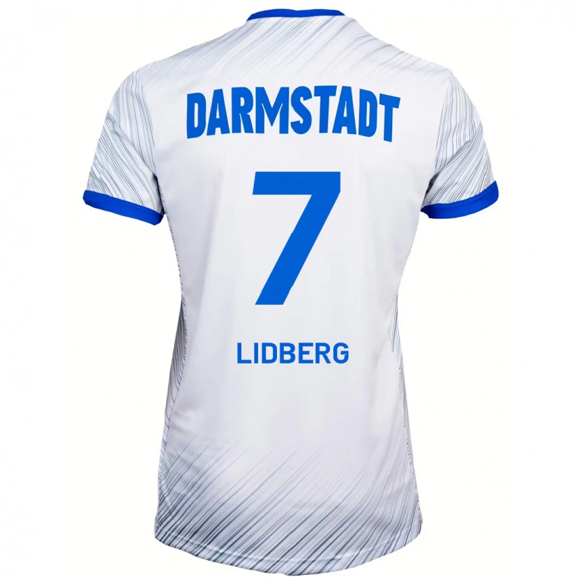 Danxen Barn Isac Lidberg #7 Vit Blå Bortatröja Matchtröjor 2024/25 Tröjor T-Tröja