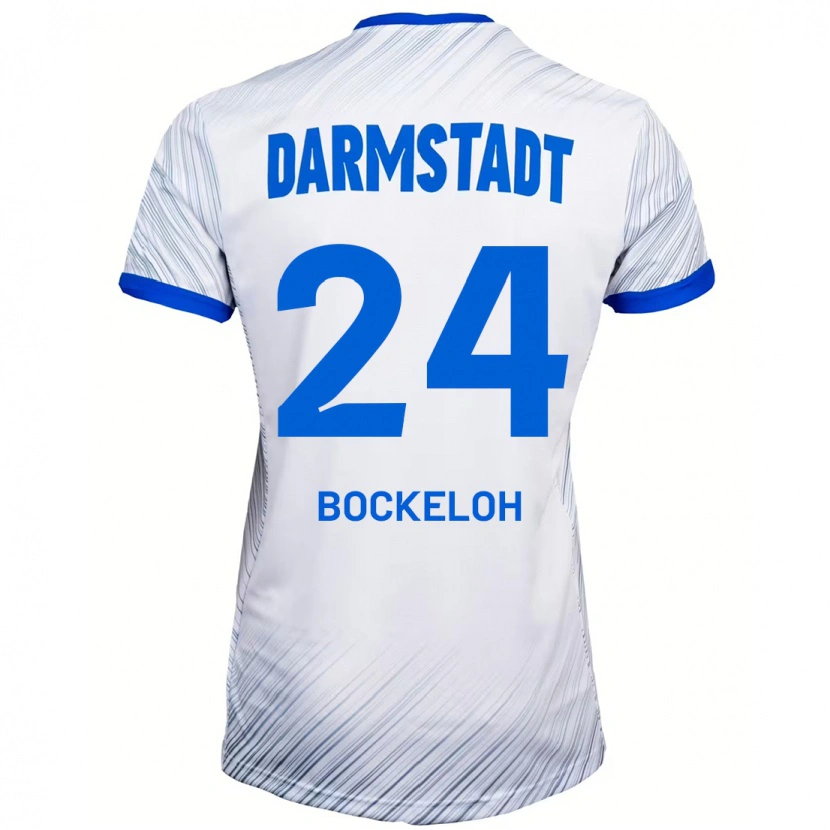 Danxen Barn Leonhard Bockeloh #24 Vit Blå Bortatröja Matchtröjor 2024/25 Tröjor T-Tröja