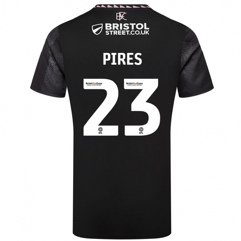 Danxen Barn Lucas Pires #23 Svart Bortatröja Matchtröjor 2024/25 Tröjor T-Tröja