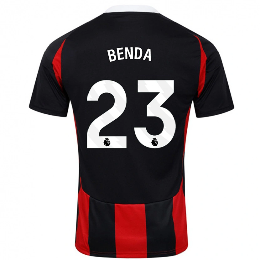 Danxen Barn Steven Benda #23 Svart Röd Bortatröja Matchtröjor 2024/25 Tröjor T-Tröja