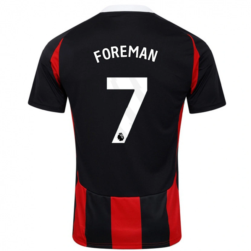 Danxen Barn Tia Foreman #7 Svart Röd Bortatröja Matchtröjor 2024/25 Tröjor T-Tröja