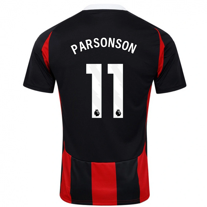 Danxen Barn Madi Parsonson #11 Svart Röd Bortatröja Matchtröjor 2024/25 Tröjor T-Tröja