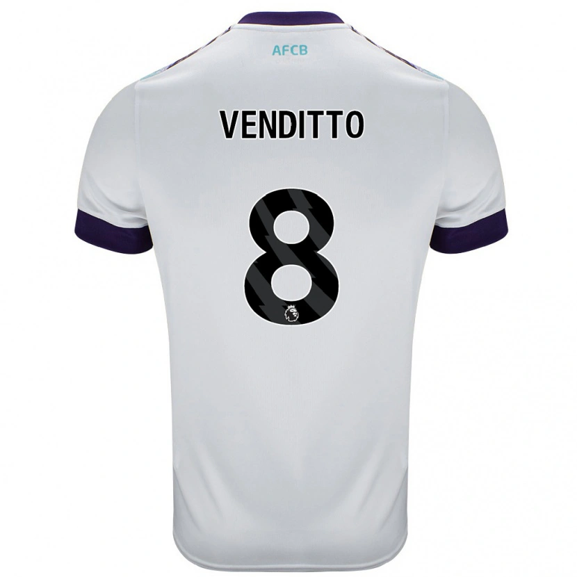 Danxen Barn Olivia Venditto #8 Vit Grön Lila Bortatröja Matchtröjor 2024/25 Tröjor T-Tröja