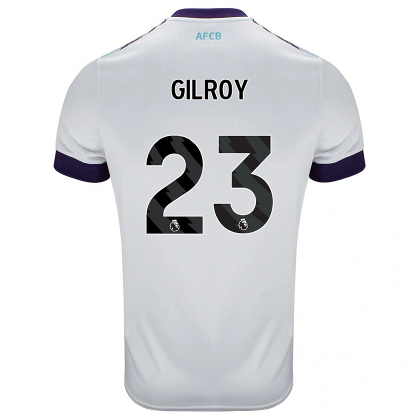 Danxen Barn Chloe Gilroy #23 Vit Grön Lila Bortatröja Matchtröjor 2024/25 Tröjor T-Tröja