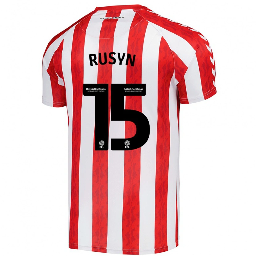 Danxen Män Nazariy Rusyn #15 Röd Vit Hemmatröja Matchtröjor 2024/25 Tröjor T-Tröja