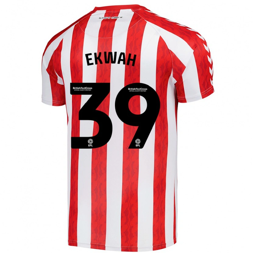 Danxen Män Pierre Ekwah #39 Röd Vit Hemmatröja Matchtröjor 2024/25 Tröjor T-Tröja