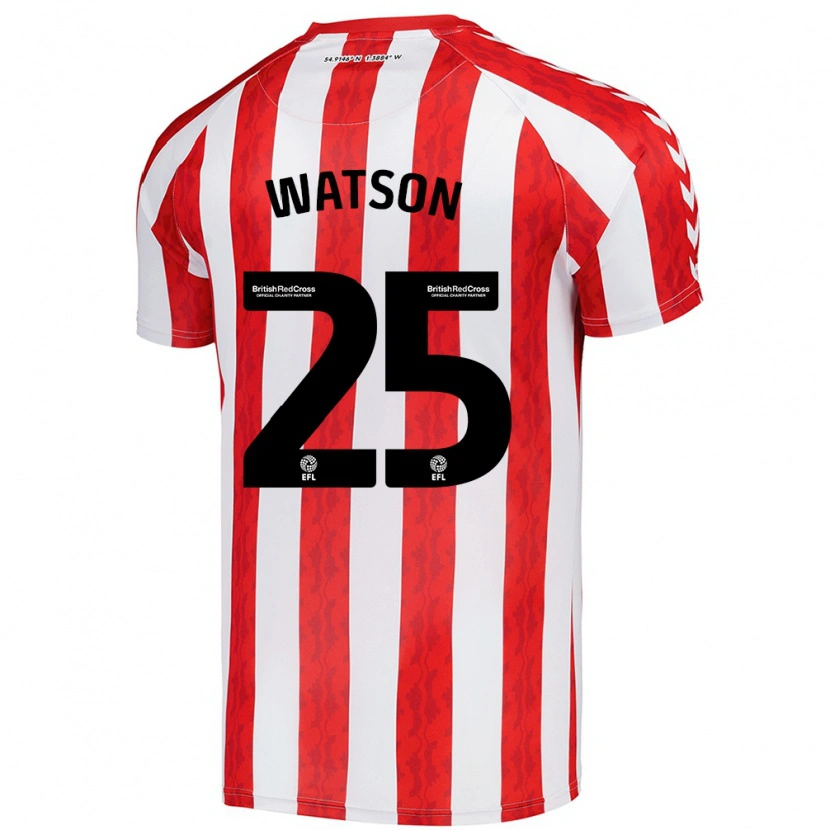 Danxen Män Katy Watson #25 Röd Vit Hemmatröja Matchtröjor 2024/25 Tröjor T-Tröja